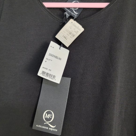 McQ by Alexander McQueen Long Sleeve Asymmetrical Dress Zipper Black Size Small - Picture 6 of 11